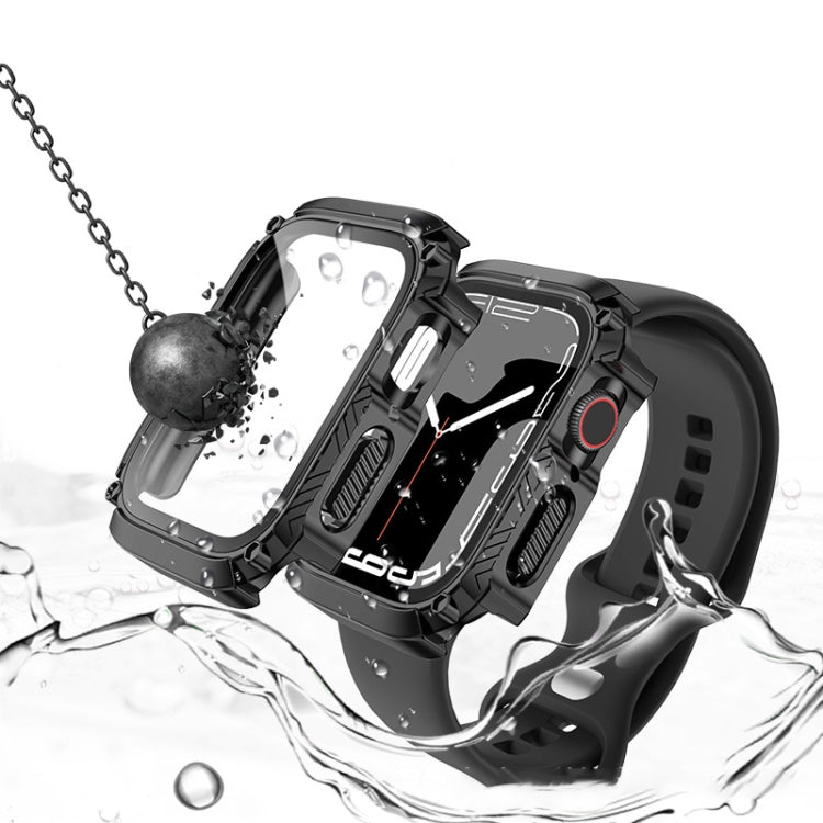 Screen Tempered Glass Film Armor Waterproof Watch Case For Apple Watch Series 8&7 45mm