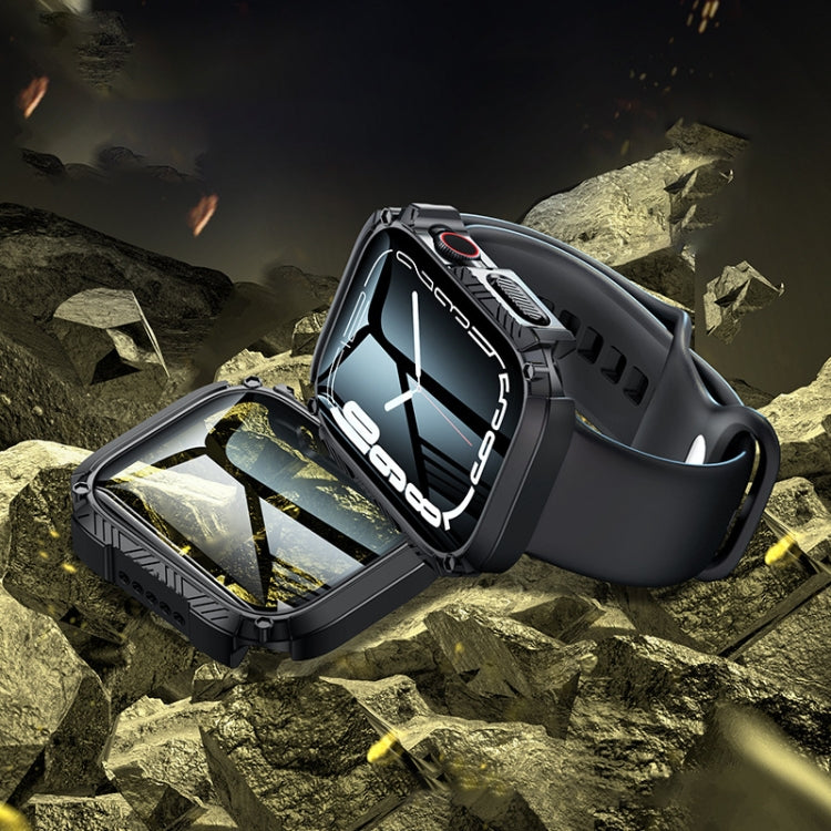 Screen Tempered Glass Film Armor Waterproof Watch Case For Apple Watch Series 8&7 45mm
