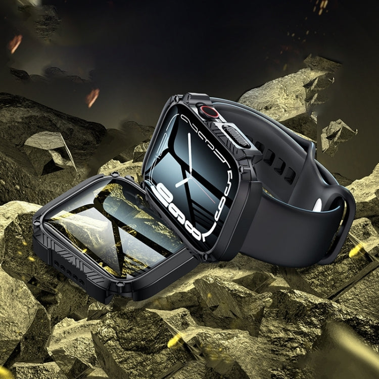 Screen Tempered Glass Film Armor Waterproof Watch Case For Apple Watch Series 8&7 41mm