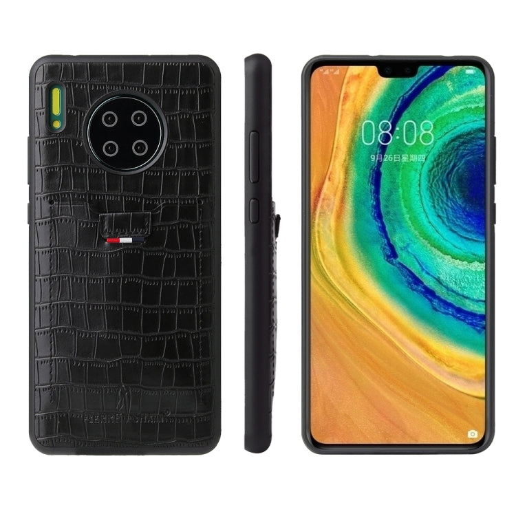 For Huawei Mate 30 Fierre Shann Crocodile Texture PU Leather Protective Case with Card Slot