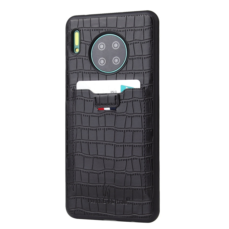 For Huawei Mate 30 Fierre Shann Crocodile Texture PU Leather Protective Case with Card Slot