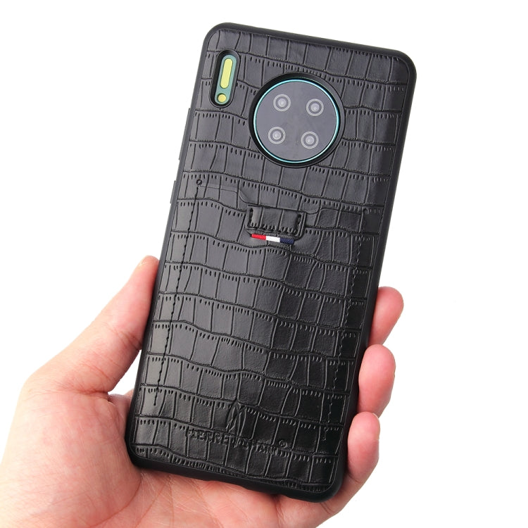 For Huawei Mate 30 Fierre Shann Crocodile Texture PU Leather Protective Case with Card Slot