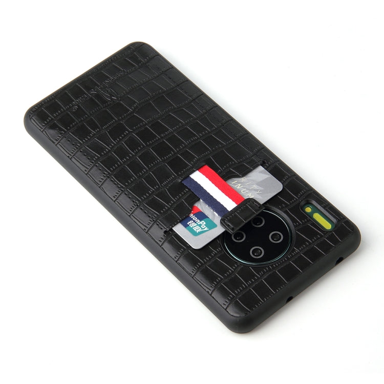 For Huawei Mate 30 Fierre Shann Crocodile Texture PU Leather Protective Case with Card Slot