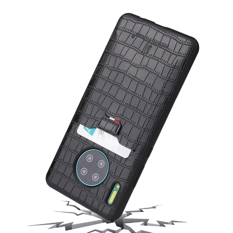 For Huawei Mate 30 Fierre Shann Crocodile Texture PU Leather Protective Case with Card Slot