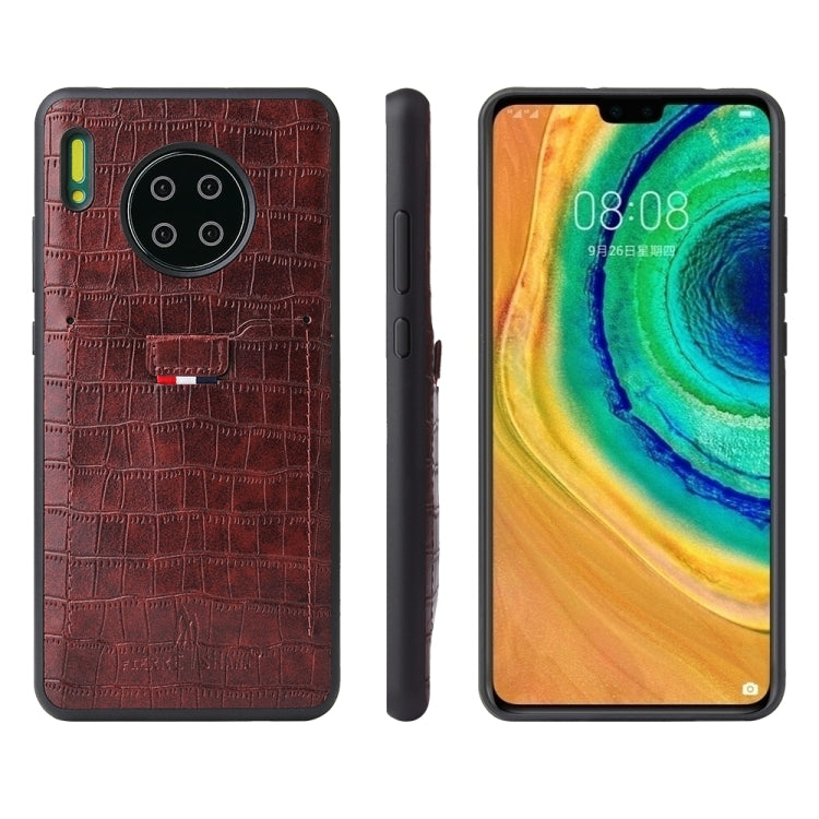 For Huawei Mate 30 Fierre Shann Crocodile Texture PU Leather Protective Case with Card Slot