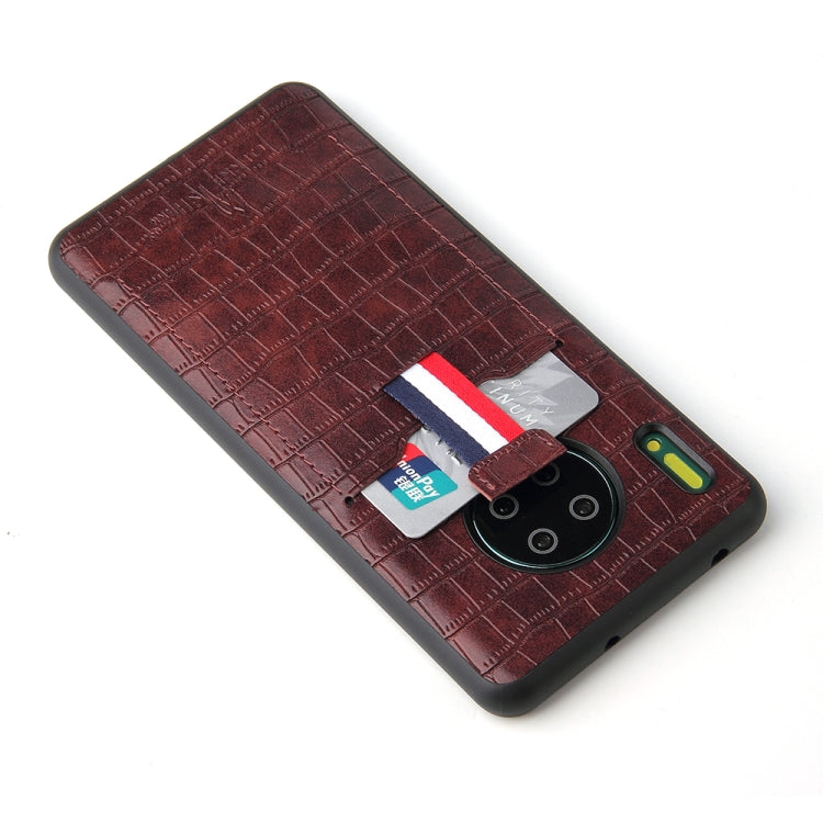 For Huawei Mate 30 Fierre Shann Crocodile Texture PU Leather Protective Case with Card Slot