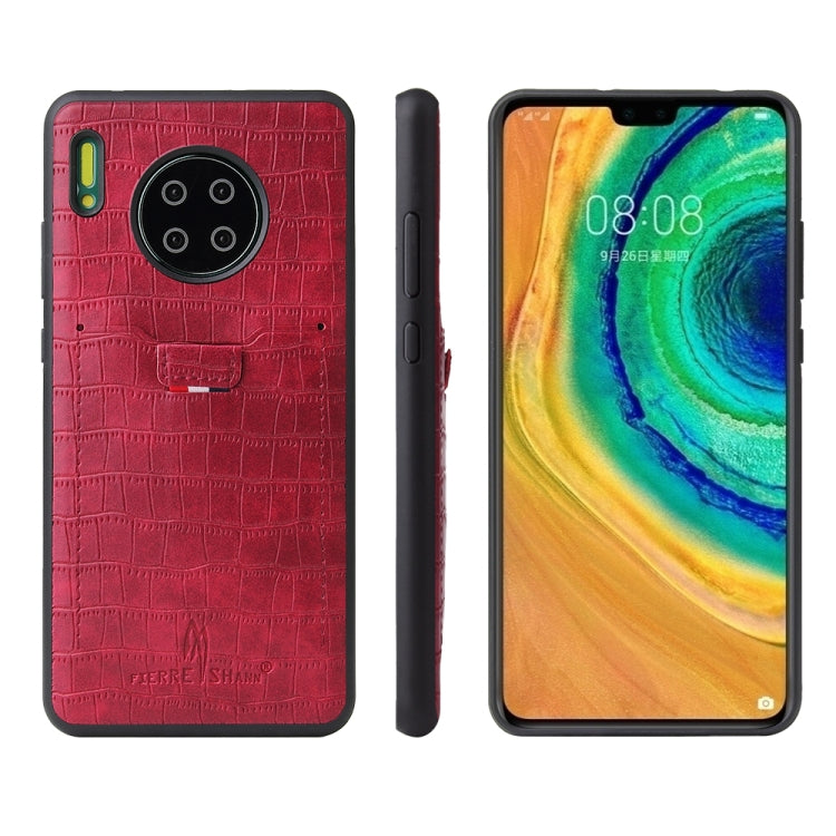 For Huawei Mate 30 Fierre Shann Crocodile Texture PU Leather Protective Case with Card Slot