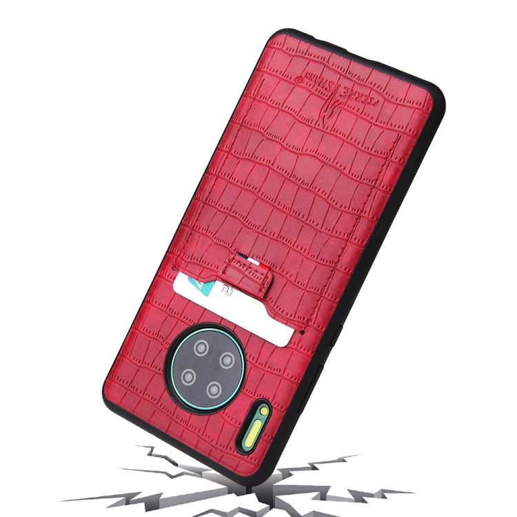 For Huawei Mate 30 Fierre Shann Crocodile Texture PU Leather Protective Case with Card Slot