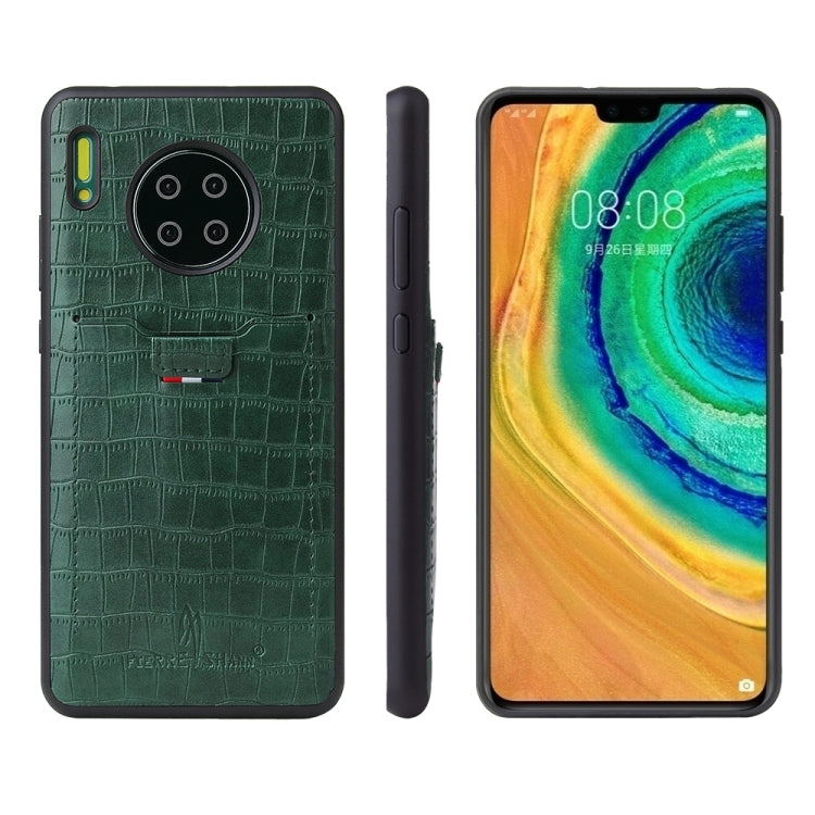 For Huawei Mate 30 Fierre Shann Crocodile Texture PU Leather Protective Case with Card Slot