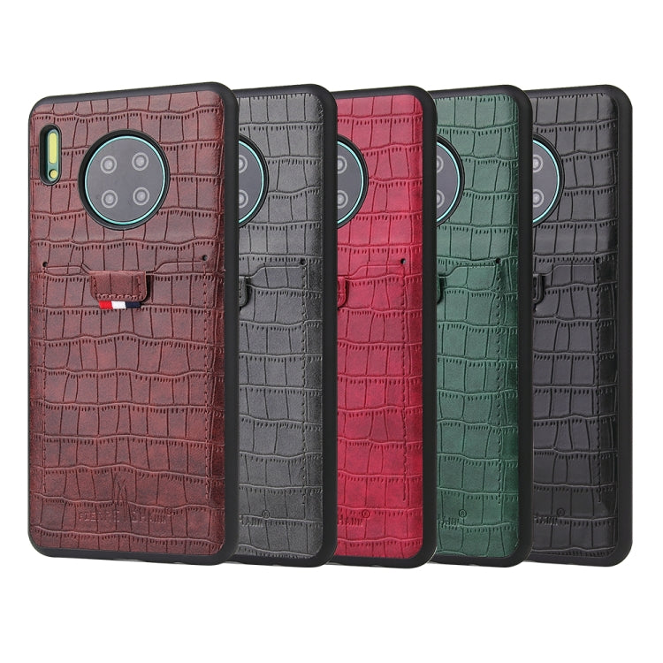For Huawei Mate 30 Fierre Shann Crocodile Texture PU Leather Protective Case with Card Slot