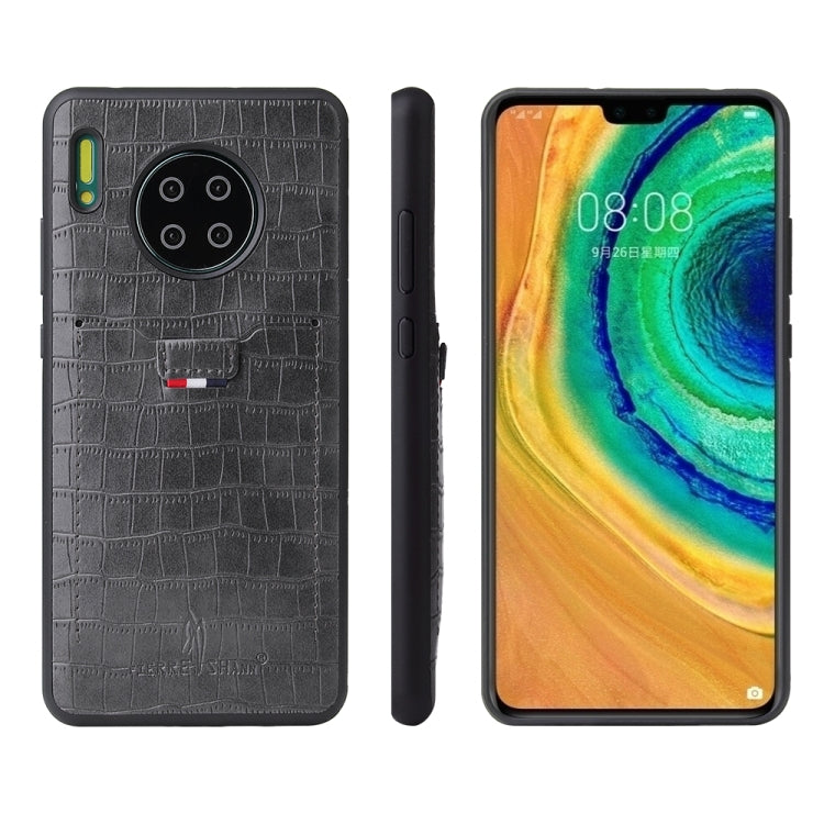 For Huawei Mate 30 Fierre Shann Crocodile Texture PU Leather Protective Case with Card Slot