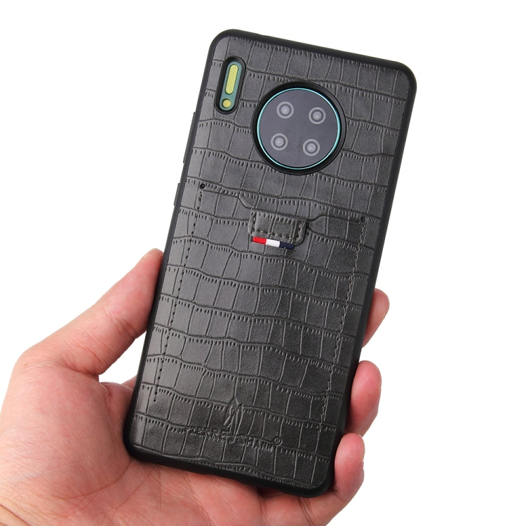 For Huawei Mate 30 Fierre Shann Crocodile Texture PU Leather Protective Case with Card Slot