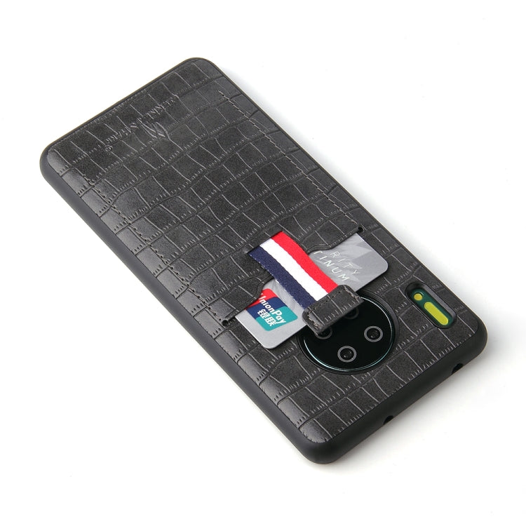 For Huawei Mate 30 Fierre Shann Crocodile Texture PU Leather Protective Case with Card Slot