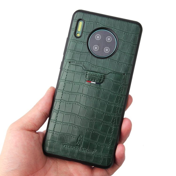 For Huawei Mate 30 Pro Fierre Shann Crocodile Texture PU Leather Protective Case with Card Slot