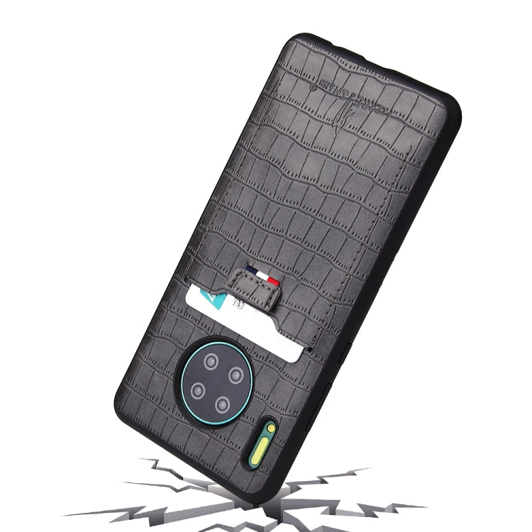 For Huawei Mate 30 Pro Fierre Shann Crocodile Texture PU Leather Protective Case with Card Slot