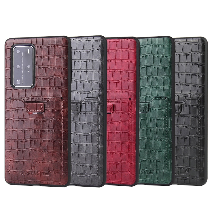 For Huawei P40 Pro Fierre Shann Crocodile Texture PU Leather Protective Case with Card Slot