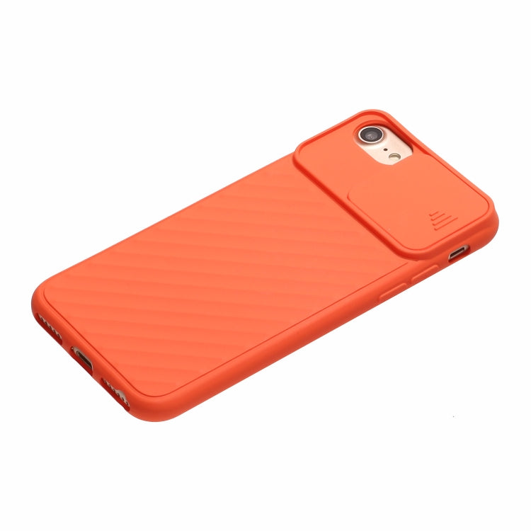 For iPhone SE 2022 / SE 2020 Sliding Camera Cover Design Twill Anti-Slip TPU Case