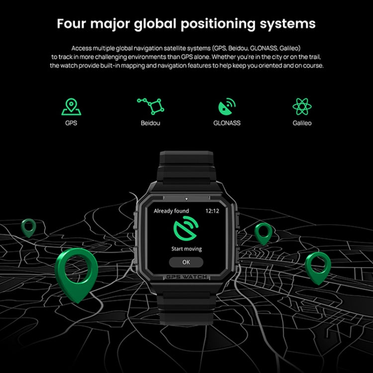 NORTH EDGE ALPHA Pro 1.52 inch Health Monitoring GPS Positioning Bluetooth Smart Sports Watch(Black)