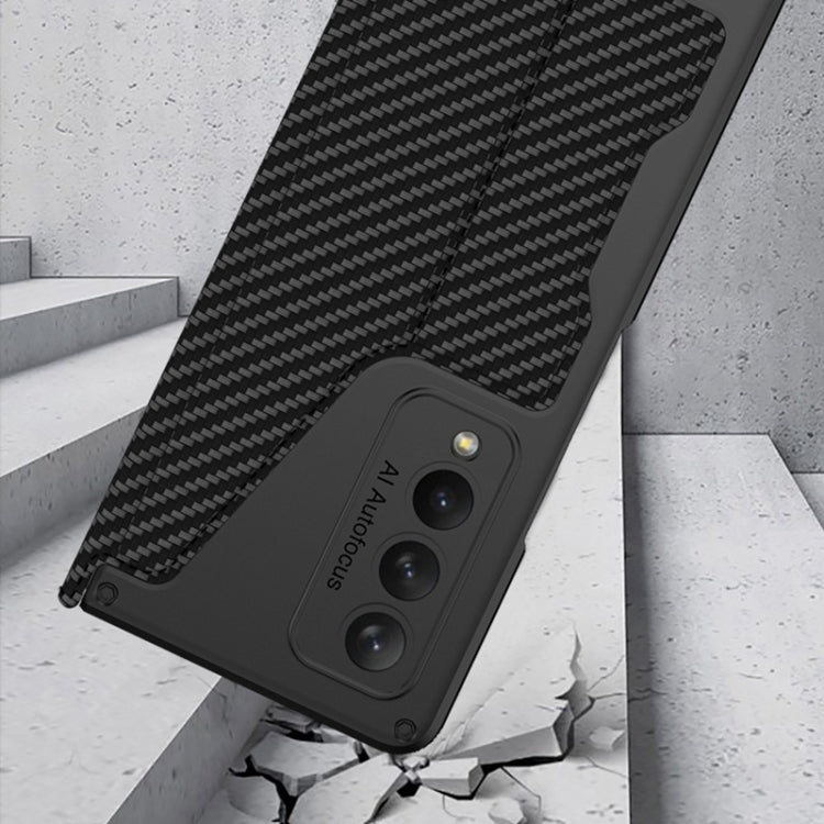 For Samsung Galaxy Z Fold4 GKK Screen Tempered Glass Film Armor Flip Leather Case with Pen Slot
