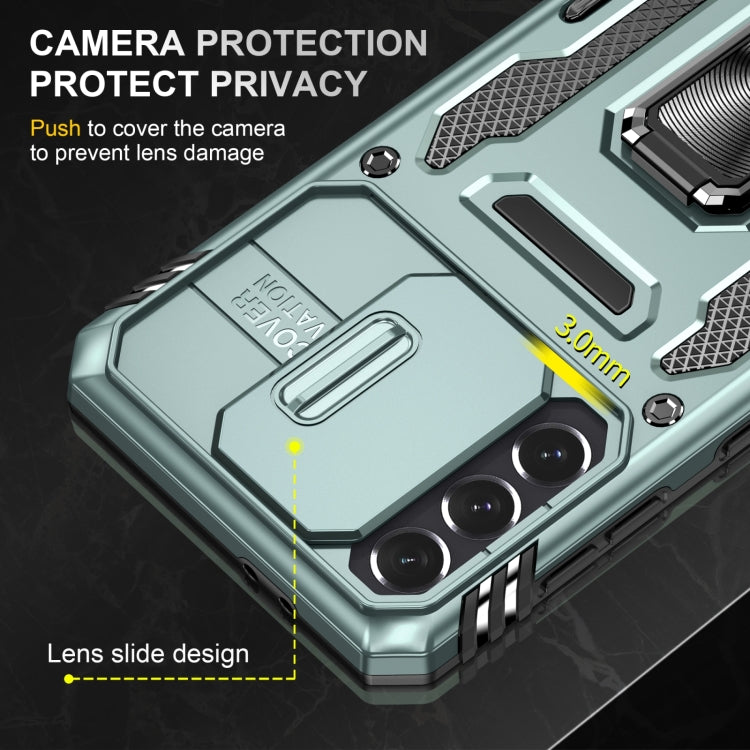 For Samsung Galaxy S22 5G Armor PC + TPU Camera Shield Phone Case