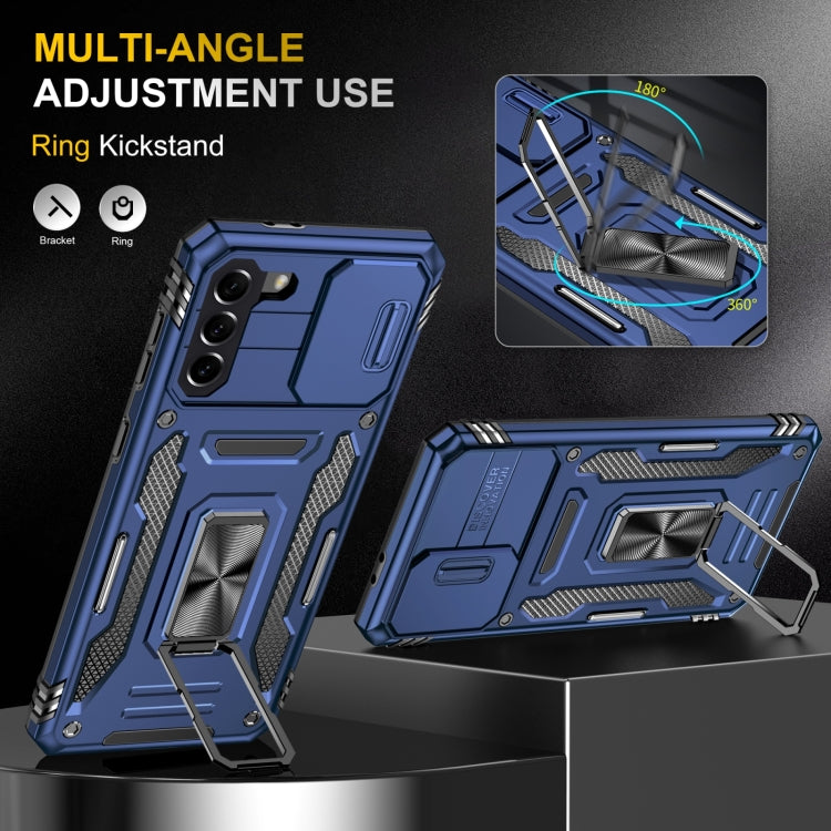 For Samsung Galaxy S22 5G Armor PC + TPU Camera Shield Phone Case
