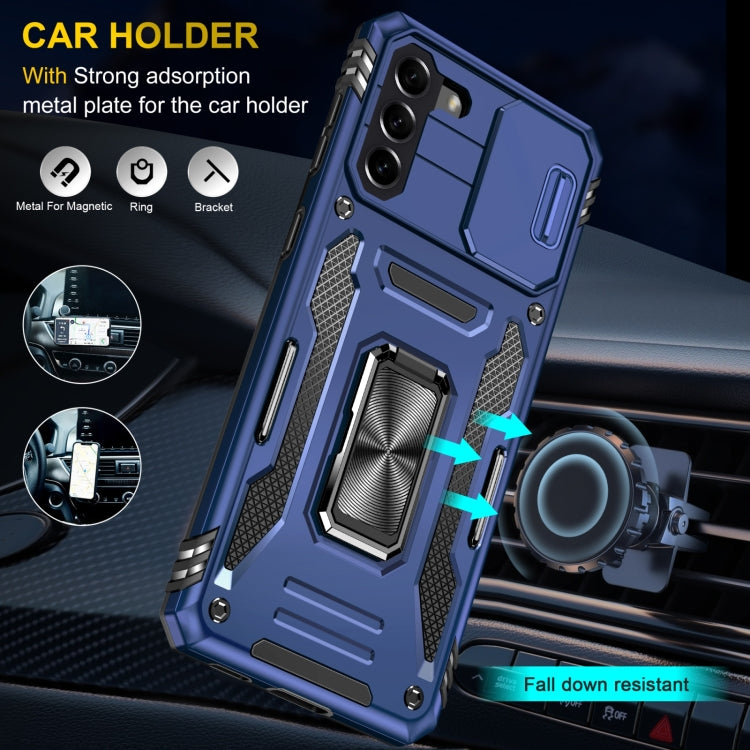 For Samsung Galaxy S22 5G Armor PC + TPU Camera Shield Phone Case