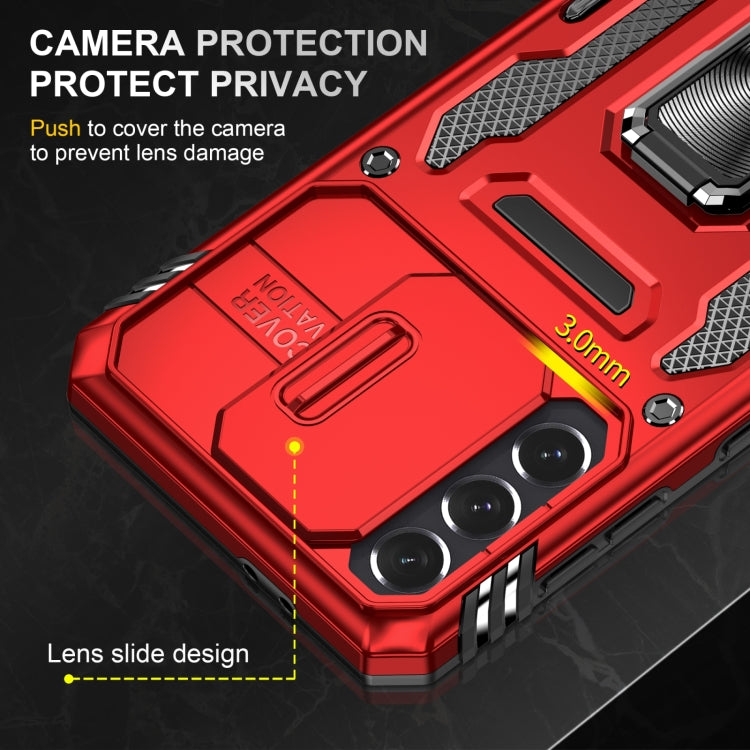 For Samsung Galaxy S22 5G Armor PC + TPU Camera Shield Phone Case