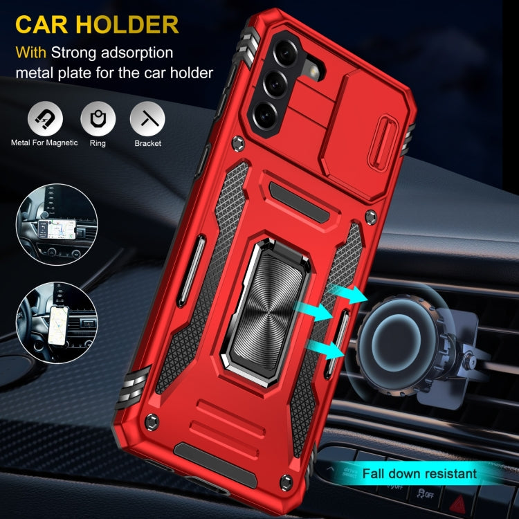 For Samsung Galaxy S22 5G Armor PC + TPU Camera Shield Phone Case