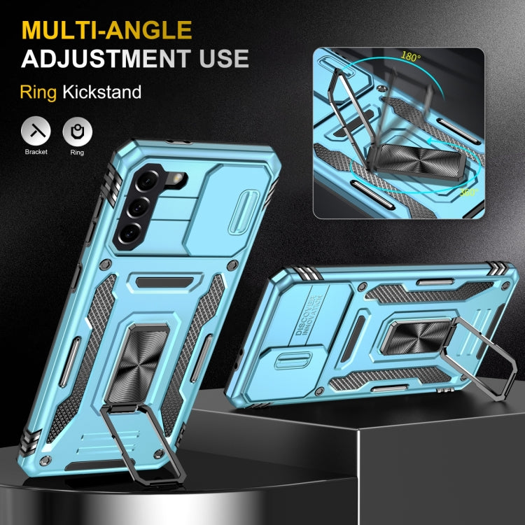 For Samsung Galaxy S22 5G Armor PC + TPU Camera Shield Phone Case