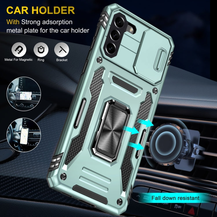 For Samsung Galaxy S22+ 5G Armor PC + TPU Camera Shield Phone Case