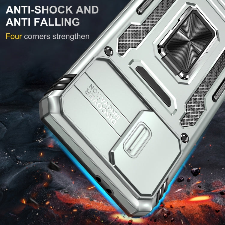For Samsung Galaxy S22+ 5G Armor PC + TPU Camera Shield Phone Case