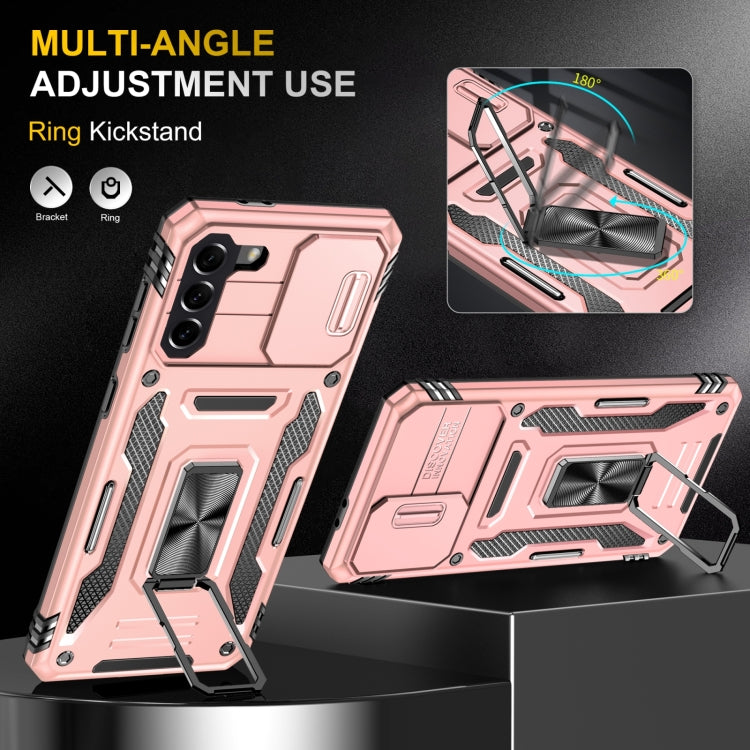 For Samsung Galaxy S22+ 5G Armor PC + TPU Camera Shield Phone Case