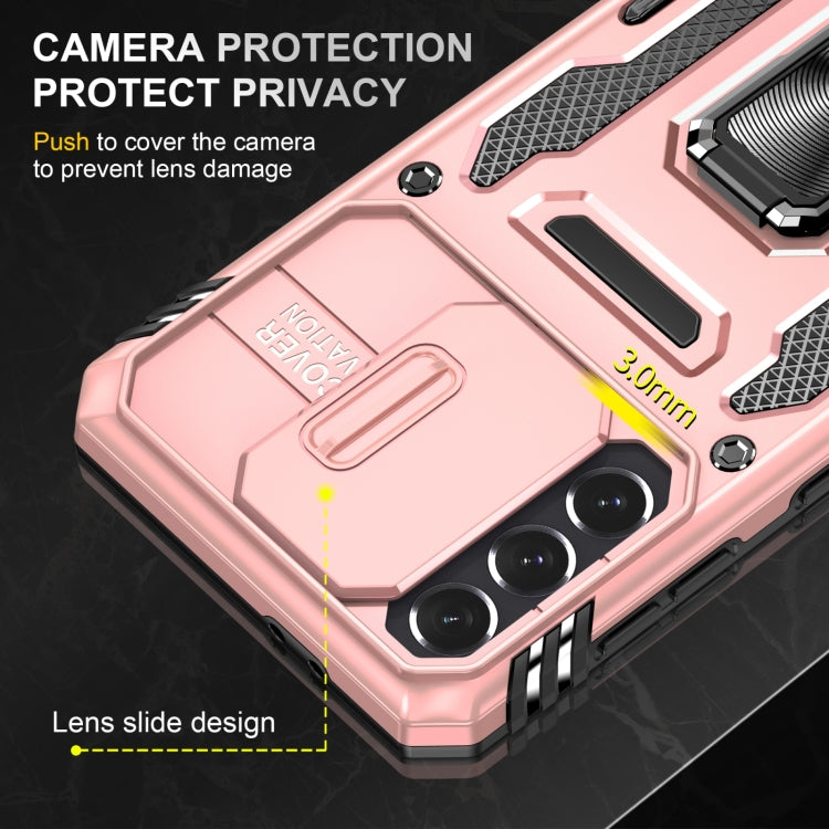 For Samsung Galaxy S22+ 5G Armor PC + TPU Camera Shield Phone Case