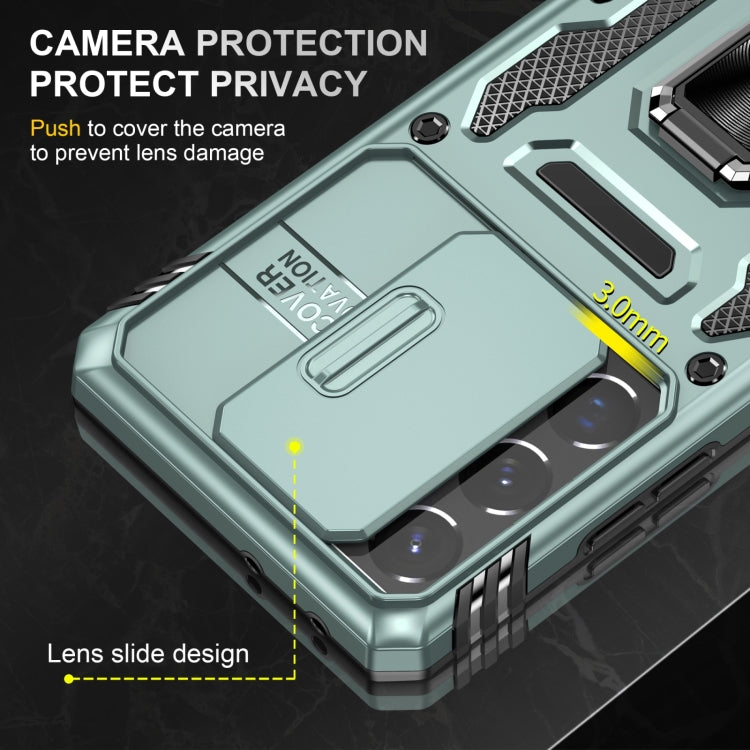For Samsung Galaxy S22 Ultra 5G Armor PC + TPU Camera Shield Phone Case