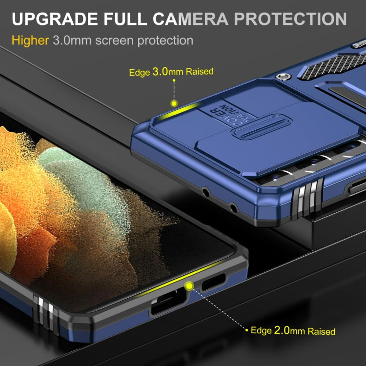 For Samsung Galaxy S22 Ultra 5G Armor PC + TPU Camera Shield Phone Case