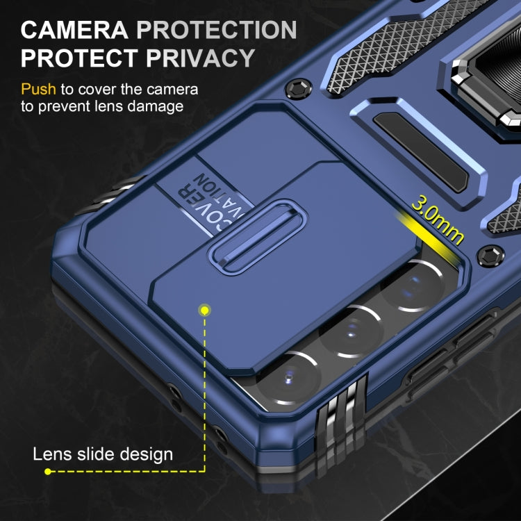 For Samsung Galaxy S22 Ultra 5G Armor PC + TPU Camera Shield Phone Case