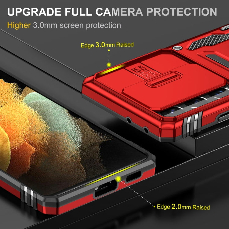For Samsung Galaxy S22 Ultra 5G Armor PC + TPU Camera Shield Phone Case