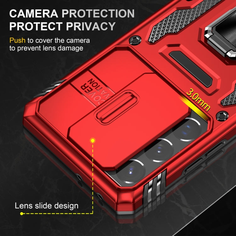 For Samsung Galaxy S22 Ultra 5G Armor PC + TPU Camera Shield Phone Case