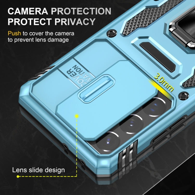 For Samsung Galaxy S22 Ultra 5G Armor PC + TPU Camera Shield Phone Case