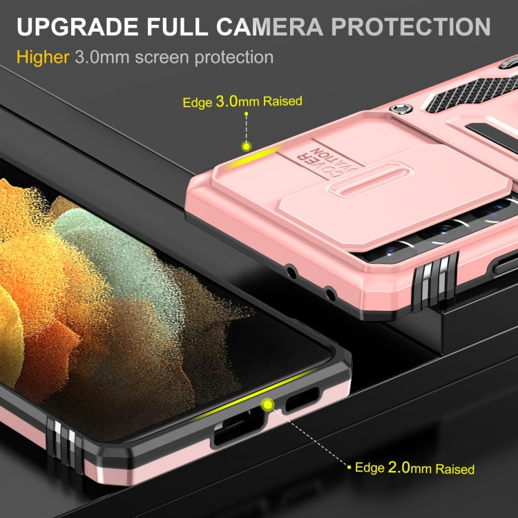 For Samsung Galaxy S22 Ultra 5G Armor PC + TPU Camera Shield Phone Case