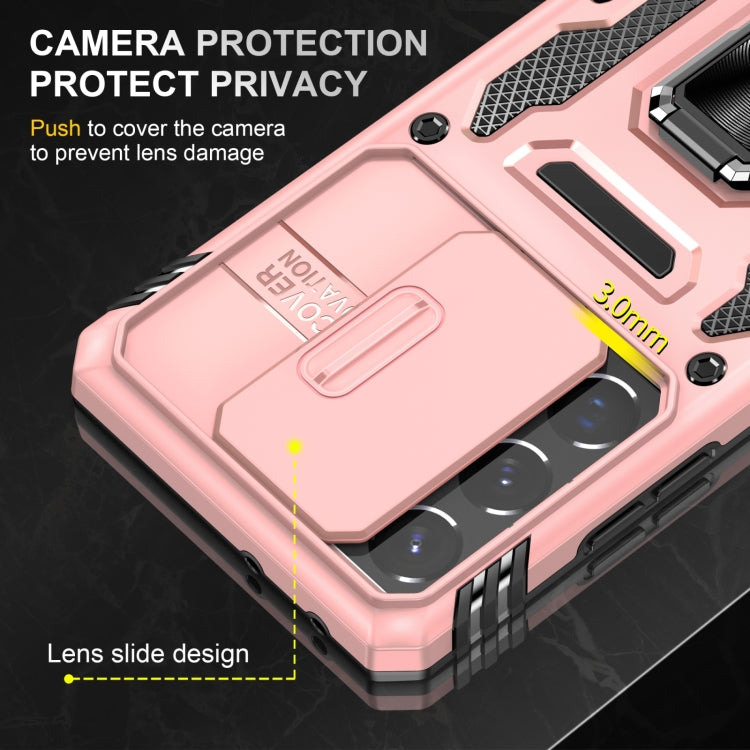 For Samsung Galaxy S22 Ultra 5G Armor PC + TPU Camera Shield Phone Case