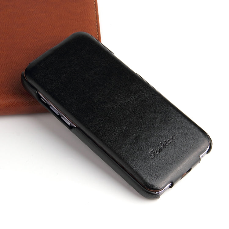 For iPhone 14 Plus Fierre Shann Oil Wax Texture Vertical Flip PU Phone Case