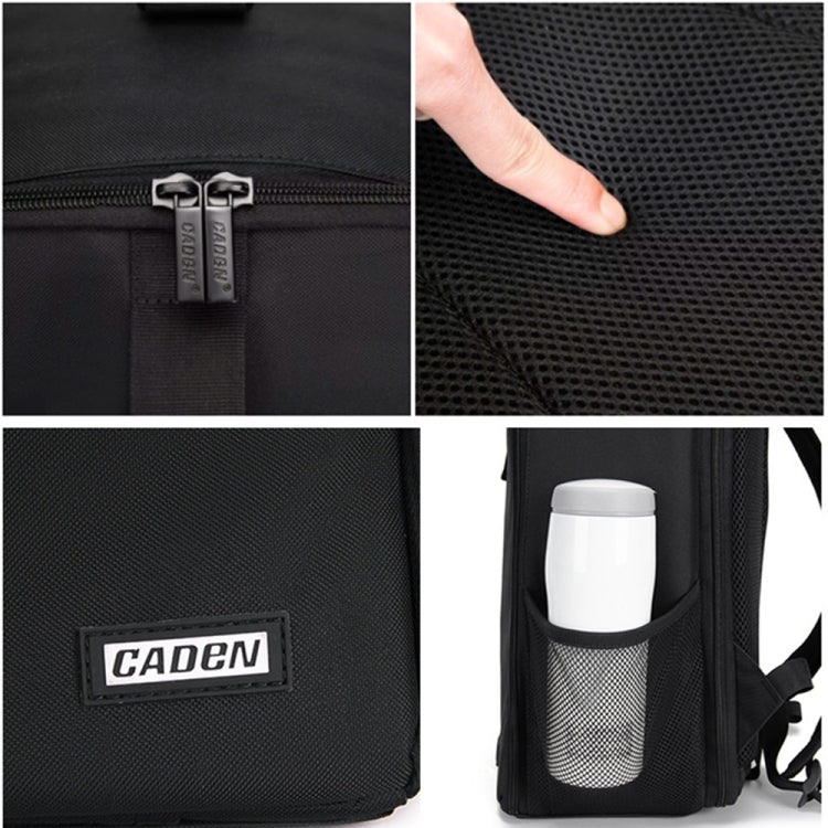 CADeN D6 V Camera Backpack Shoulders Drawbar Nylon Camera Bag, Size:32 x 18 x 43cm(Black)