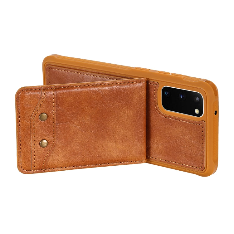 For Galaxy S20 Vertical Flip Shockproof Leather Protective Case with Long Rope, Support Card Slots & Bracket & Photo Holder & Wallet Function
