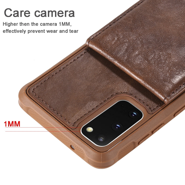 For Galaxy S20 Vertical Flip Shockproof Leather Protective Case with Long Rope, Support Card Slots & Bracket & Photo Holder & Wallet Function