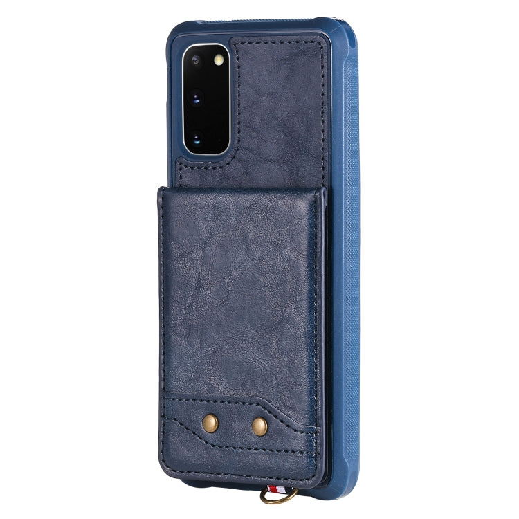 For Galaxy S20 Vertical Flip Shockproof Leather Protective Case with Long Rope, Support Card Slots & Bracket & Photo Holder & Wallet Function