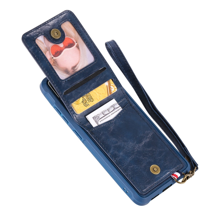 For Galaxy S20 Vertical Flip Shockproof Leather Protective Case with Long Rope, Support Card Slots & Bracket & Photo Holder & Wallet Function