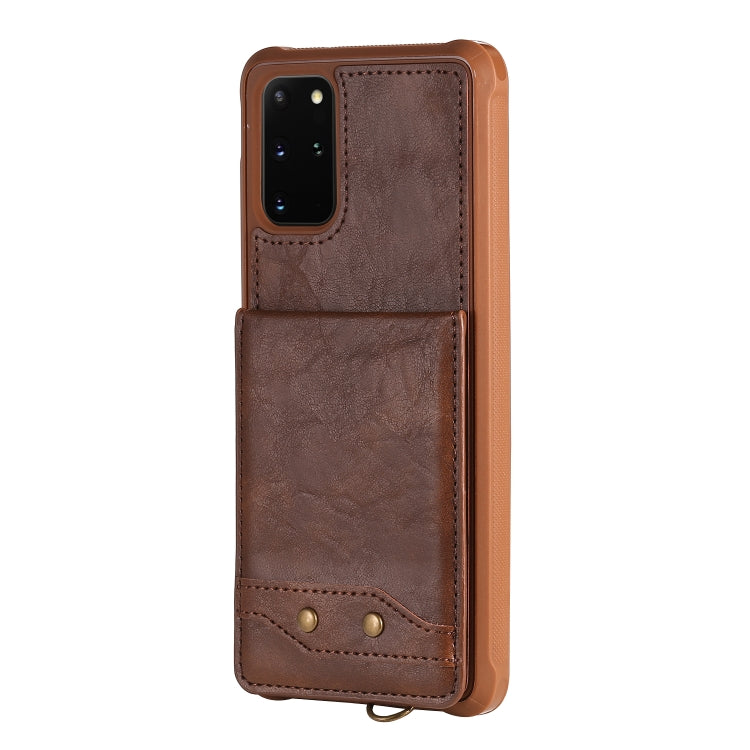 For Galaxy S20+ Vertical Flip Shockproof Leather Protective Case with Long Rope, Support Card Slots & Bracket & Photo Holder & Wallet Function