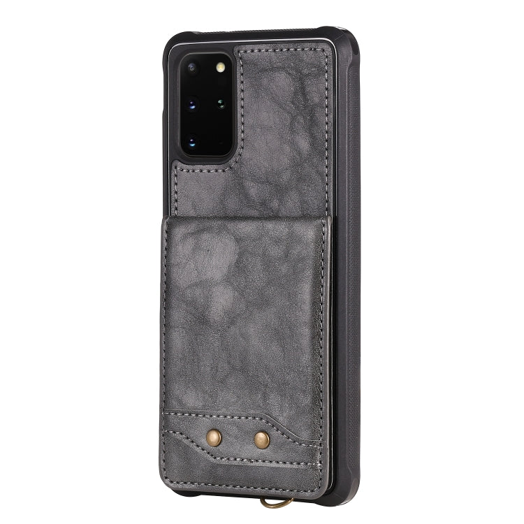 For Galaxy S20+ Vertical Flip Shockproof Leather Protective Case with Long Rope, Support Card Slots & Bracket & Photo Holder & Wallet Function