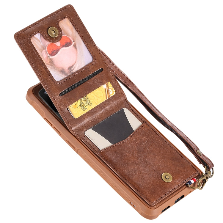 For Galaxy S20 Ultra Vertical Flip Shockproof Leather Protective Case with Long Rope, Support Card Slots & Bracket & Photo Holder & Wallet Function